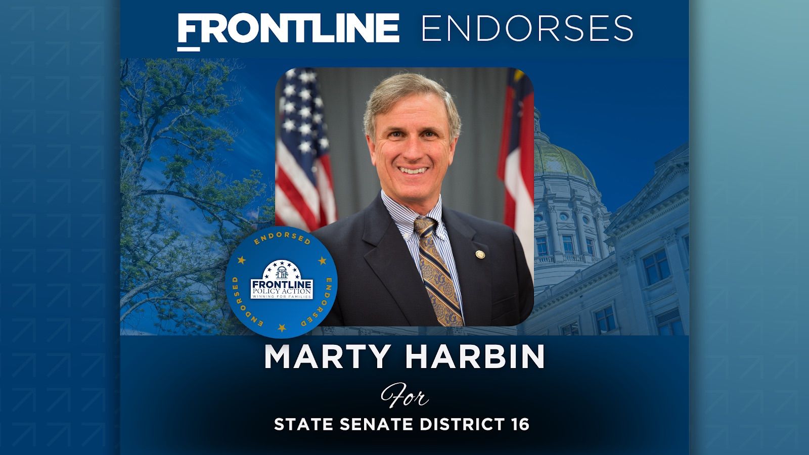 BREAKING: Frontline Endorses Marty Harbin for State Senate District 16